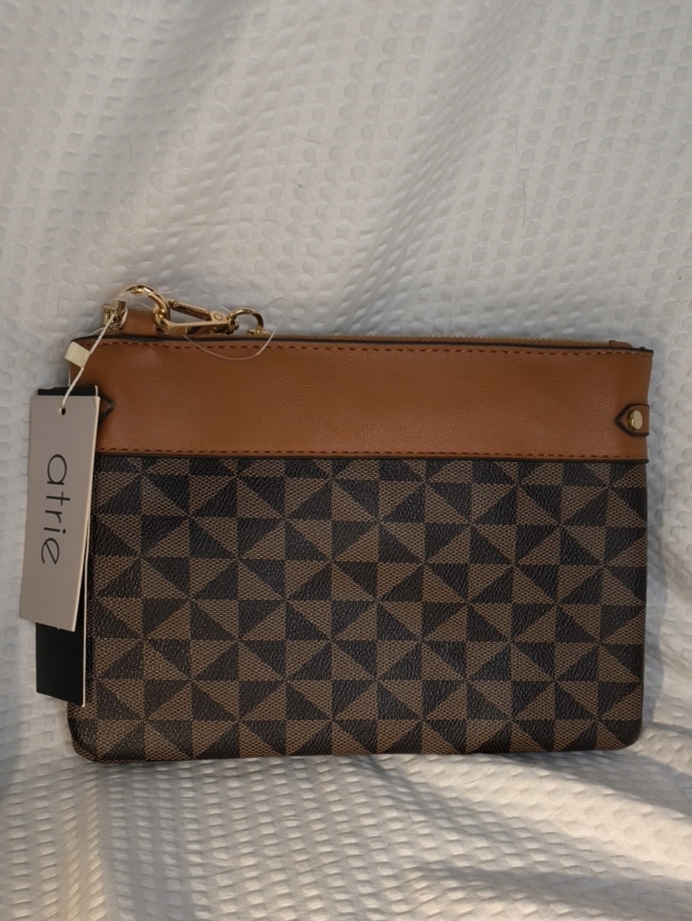 Atrie Brown Patterned Crossbody Bag NWT